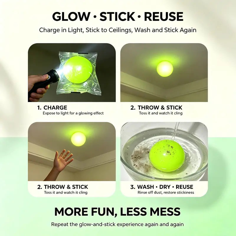 Sticky Wall Ceiling Stress Relief Squeeze Ball - Halloween Toys