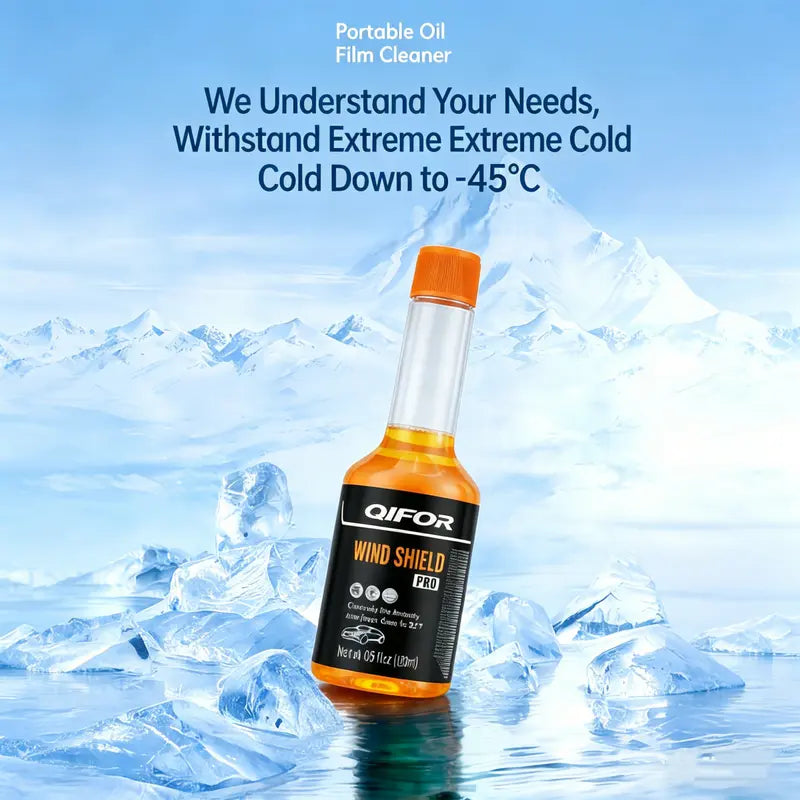 QIFOR Glass Cleaner - Oil Film Remover, Insect Glue Remover, Anti-Freeze & Hydrophobic Car Glass Cleaner
