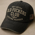 100% Bitter Old F*ckers Club Life Time Member Hat Perfect Gift For Dad Low Profile Dad Hat