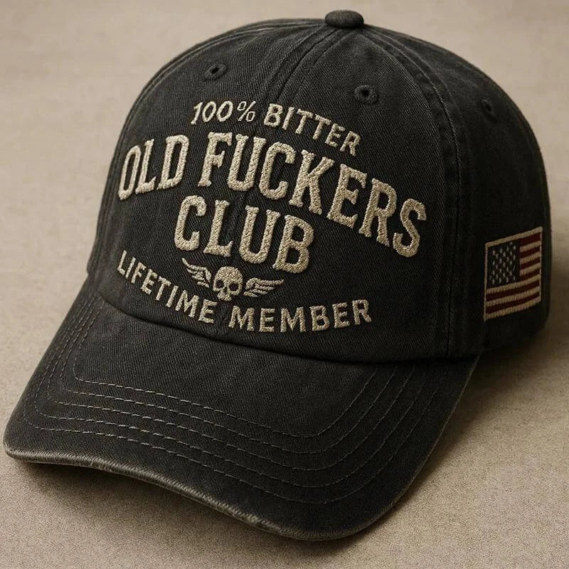 100% Bitter Old F*ckers Club Life Time Member Hat Perfect Gift For Dad Low Profile Dad Hat