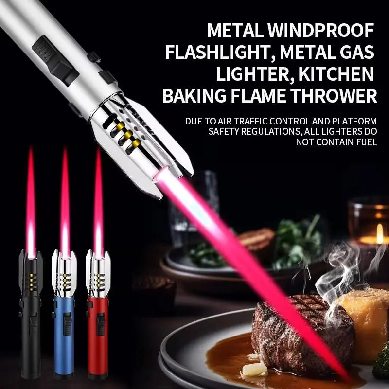 Windproof Jet Flame Turbine Torch Lighter – Metal Body, Adjustable Flame, Lockable Safety