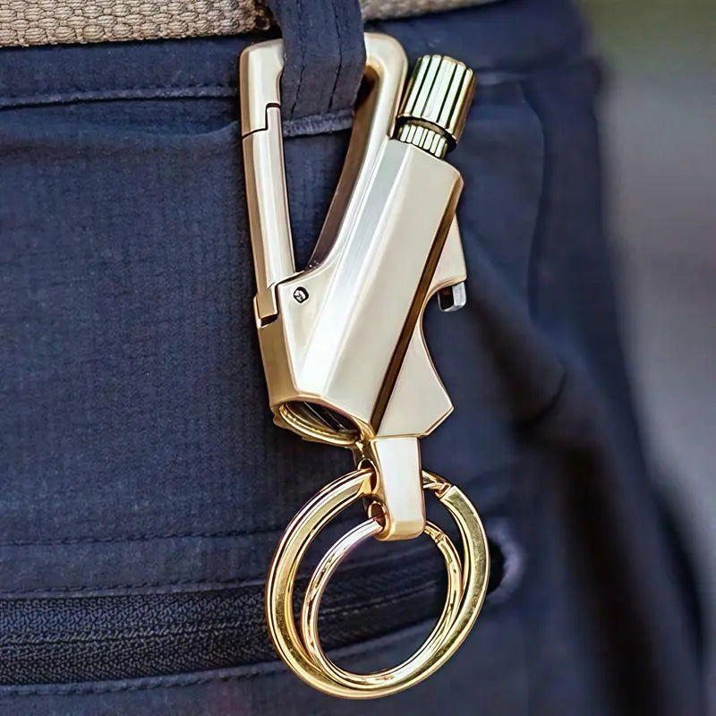 3-In-1 Metal EDC Keychain - Waterproof Fire Starter, Bottle Opener & Reusable Cotton Wick Lighter
