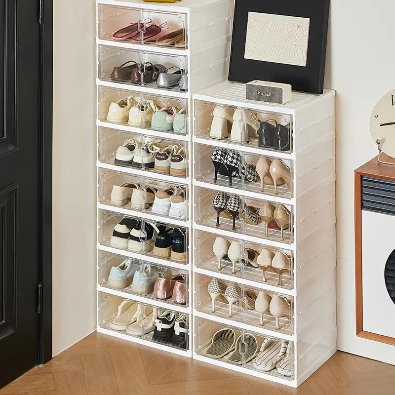 MiAoLi 10-Layer Folding Shoe Rack Organizer – 20-Pair Capacity Lockable Cabinet