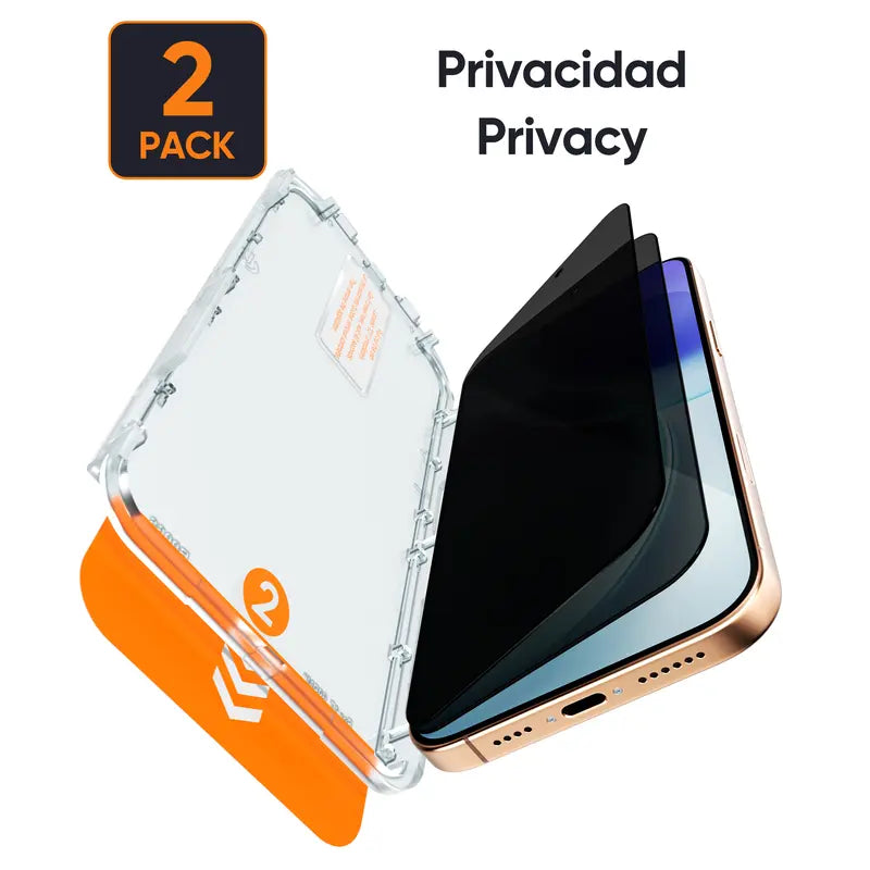 TRANSFORMERS Privacy Tempered Glass Screen Protector, 2-Pack for iPhone 13–17 Series