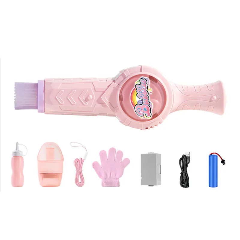 Handheld Party Bubble Maker – Elastic Spinner Wand with Colorful Smoke Effect