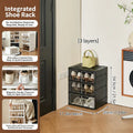 MiAoLi 10-Layer Folding Shoe Rack Organizer – 20-Pair Capacity Lockable Cabinet