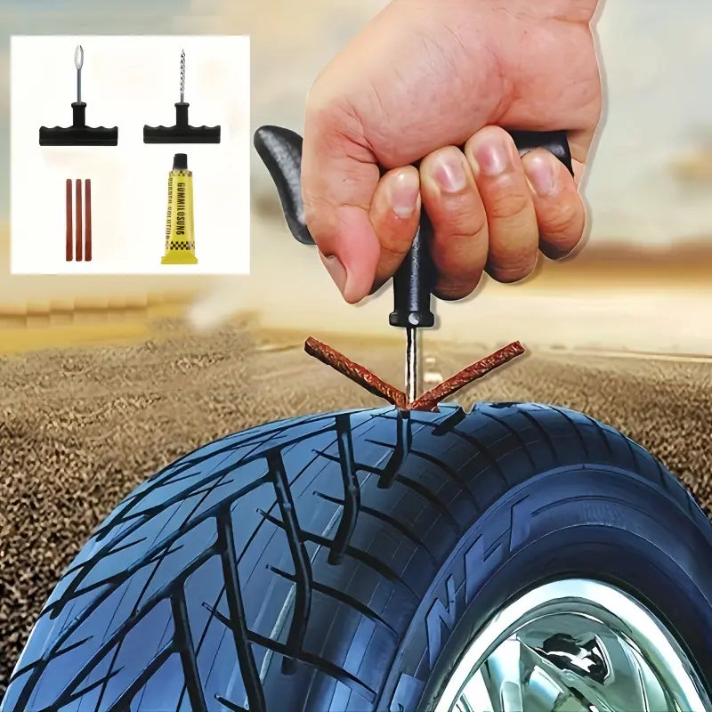 Automotive & Motorcycle Tire Repair Kit – Emergency Flat Tire Tool Set