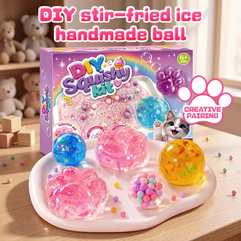 Kawaii DIY Squishy Kit – Mochi Texture Slime & ASMR Fidget Toy