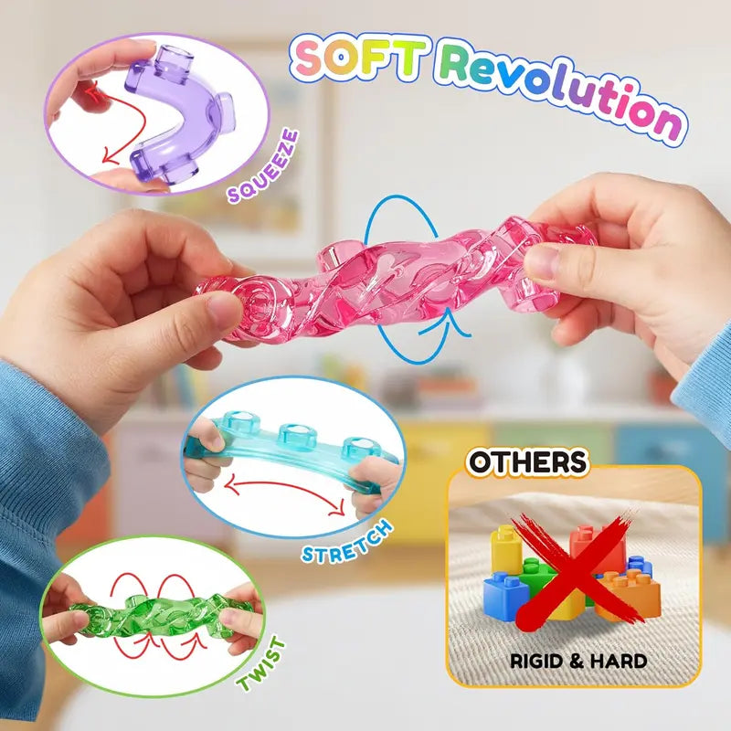 JOYSPOT Gummy Blocks – Squishy Jelly Stacking Building Toy for Kids