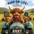 2027 Funny Highland Cow Wall Calendar | A4 Hanging Calendar