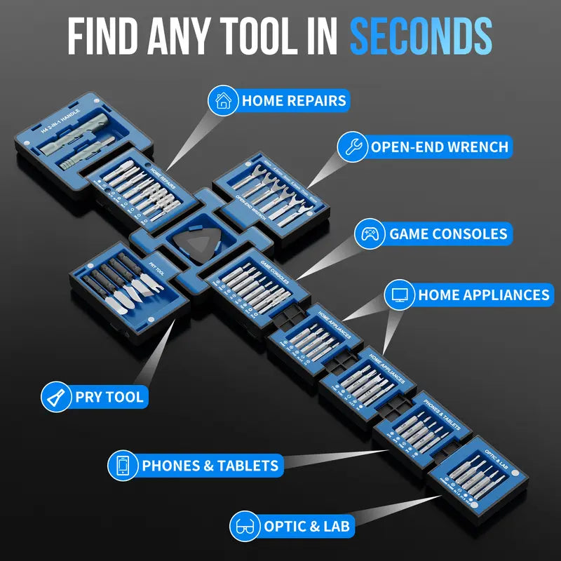 55-In-1 High Magnetic Precision Screwdriver Kit - Portable Hand Tools Set for Electronics, RC Cars & Home DIY