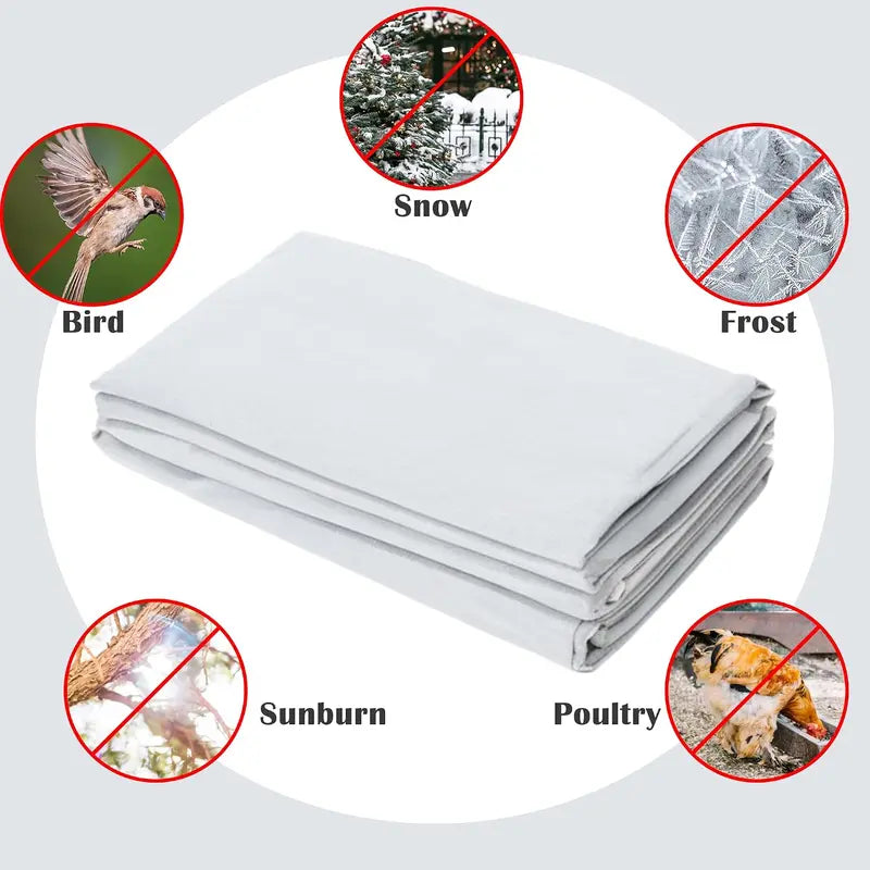 Plant Frost Protection Cover - Winter Freeze Guard Bag with Zipper & Transparent Panel for Trees, Shrubs & Plants
