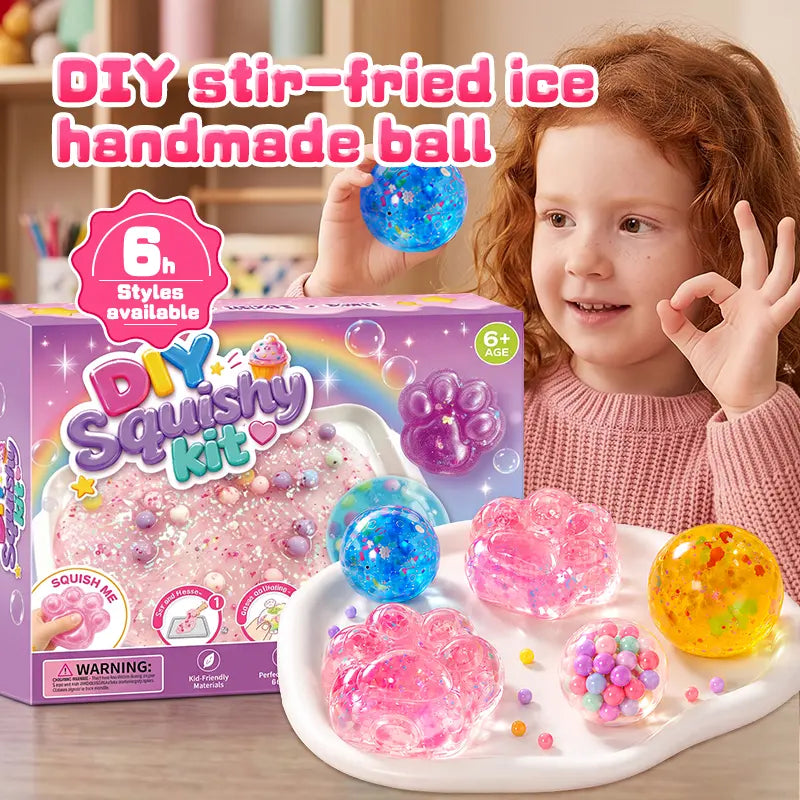 Kawaii DIY Squishy Kit – Mochi Texture Slime & ASMR Fidget Toy