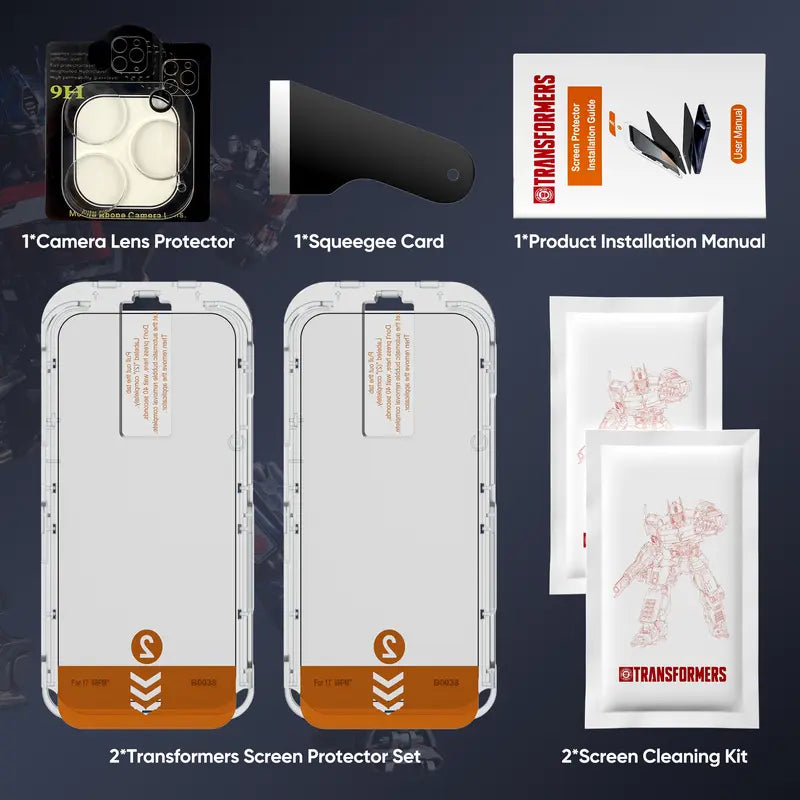 TRANSFORMERS Privacy Tempered Glass Screen Protector, 2-Pack for iPhone 13–17 Series