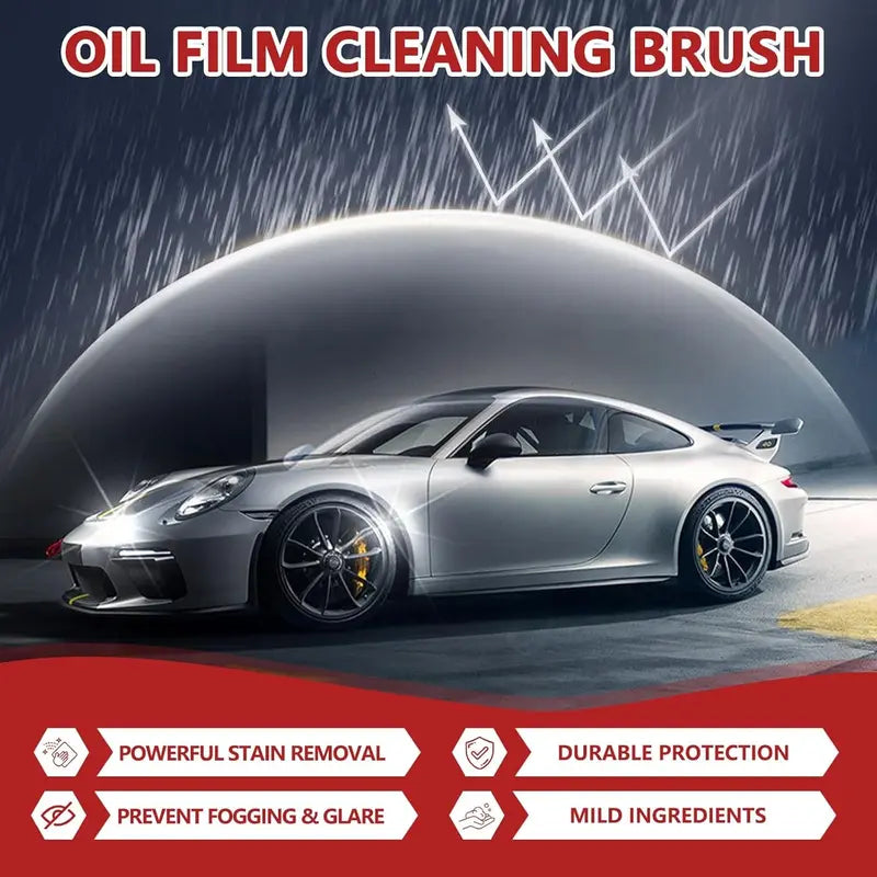 Windshield Oil Film Eraser Wand Pro Kit - All-in-1 Car Glass Cleaning Kit with Degreaser, Bug Remover & Rain Prep