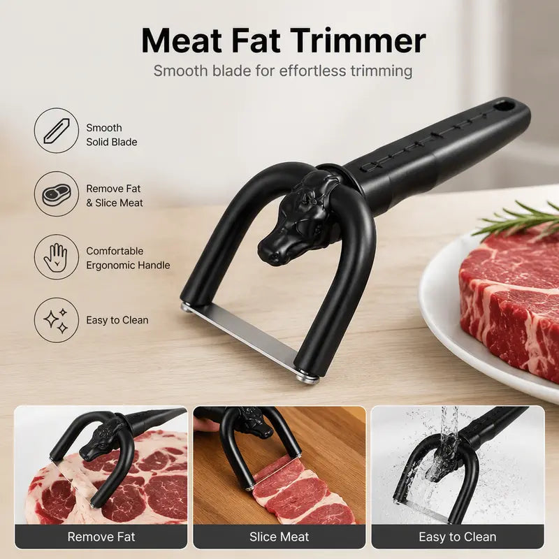 Beef & Pork Slicer – Handheld Meat Fat Trimming Knife for Butchering & Kitchen Use