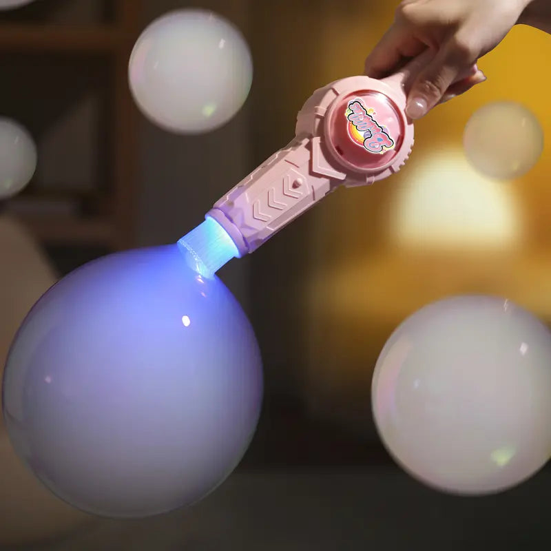 Handheld Party Bubble Maker – Elastic Spinner Wand with Colorful Smoke Effect