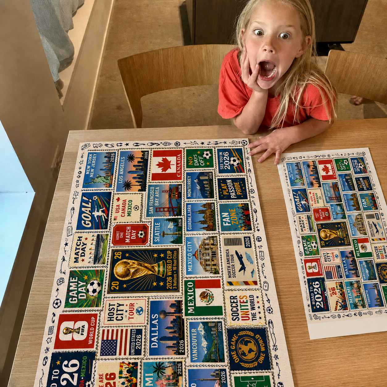 2026 World Cup Soccer Stamp Collection Puzzle - 500/1000 Piece Jigsaw Puzzle
