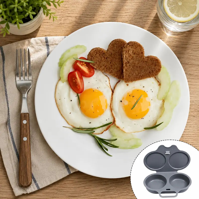 Dark Gray 2-Cup Round Non-Stick Microwave Omelette Maker