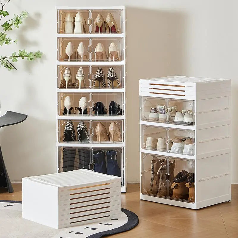 MiAoLi 10-Layer Folding Shoe Rack Organizer – 20-Pair Capacity Lockable Cabinet