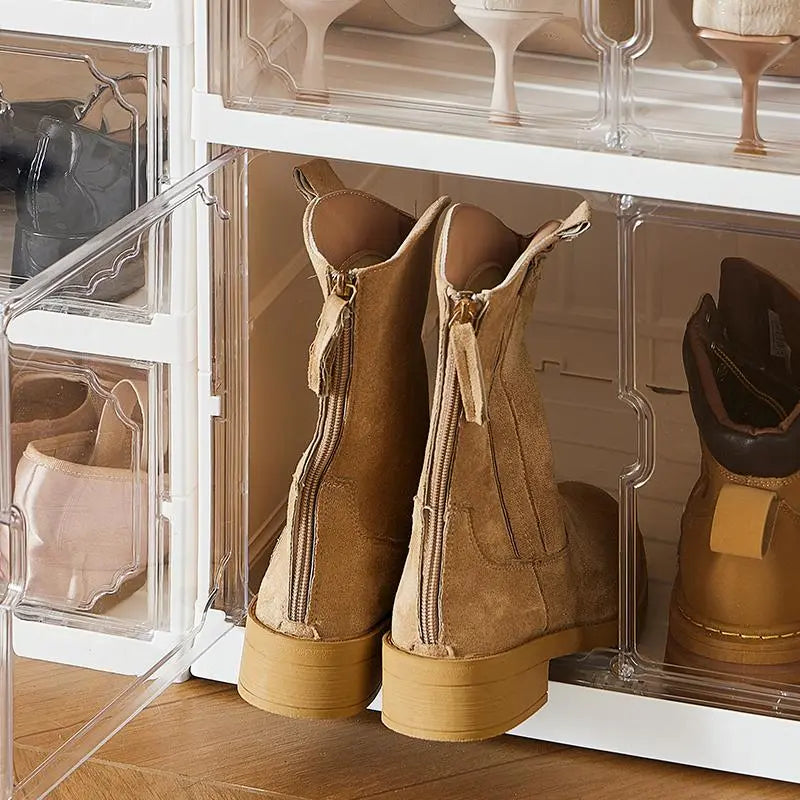 MiAoLi 10-Layer Folding Shoe Rack Organizer – 20-Pair Capacity Lockable Cabinet