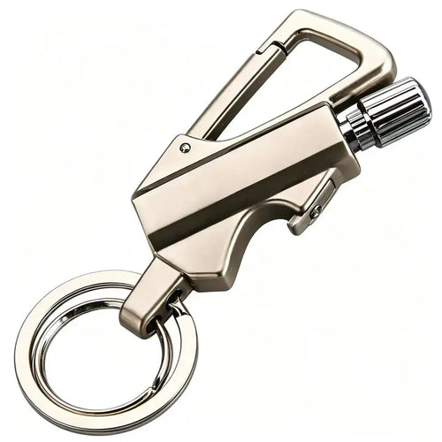 3-In-1 Metal EDC Keychain - Waterproof Fire Starter, Bottle Opener & Reusable Cotton Wick Lighter