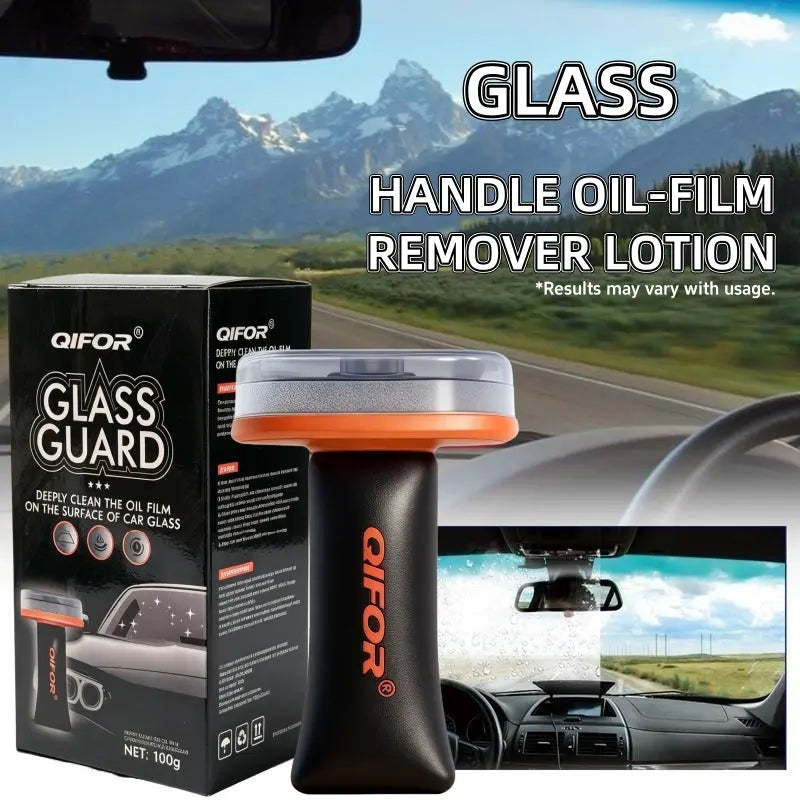 Windshield Oil Film Eraser Wand Pro Kit - All-in-1 Car Glass Cleaning Kit with Degreaser, Bug Remover & Rain Prep