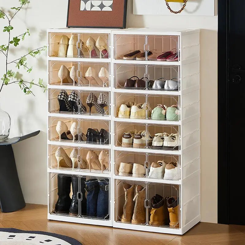 MiAoLi 10-Layer Folding Shoe Rack Organizer – 20-Pair Capacity Lockable Cabinet