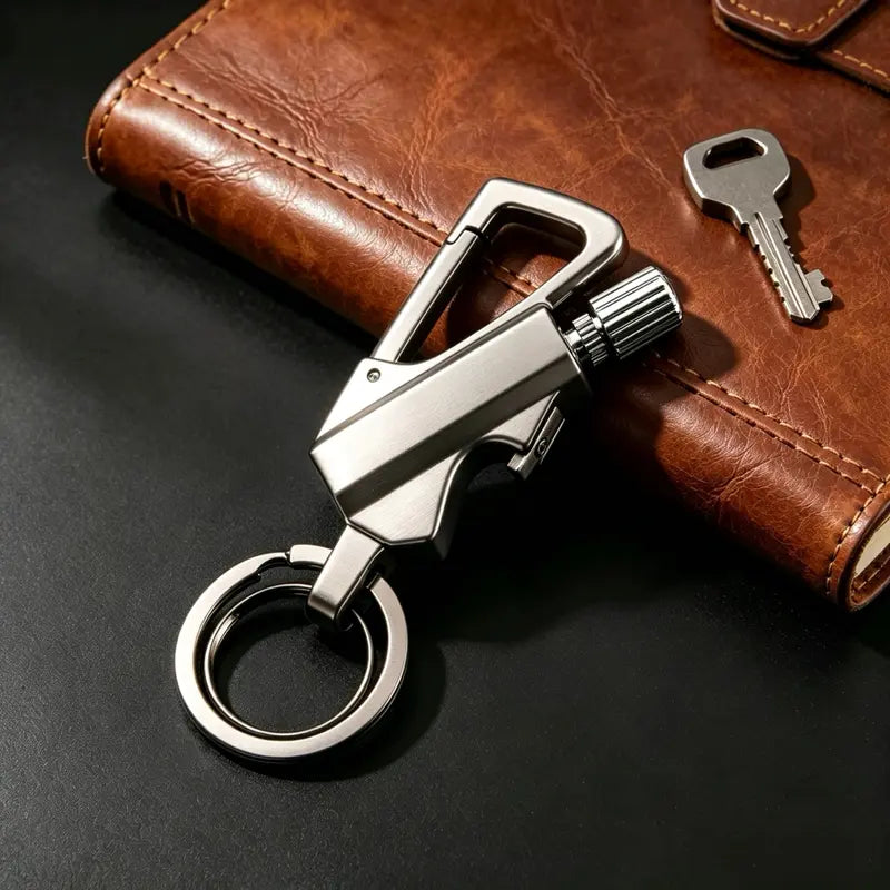 3-In-1 Metal EDC Keychain - Waterproof Fire Starter, Bottle Opener & Reusable Cotton Wick Lighter