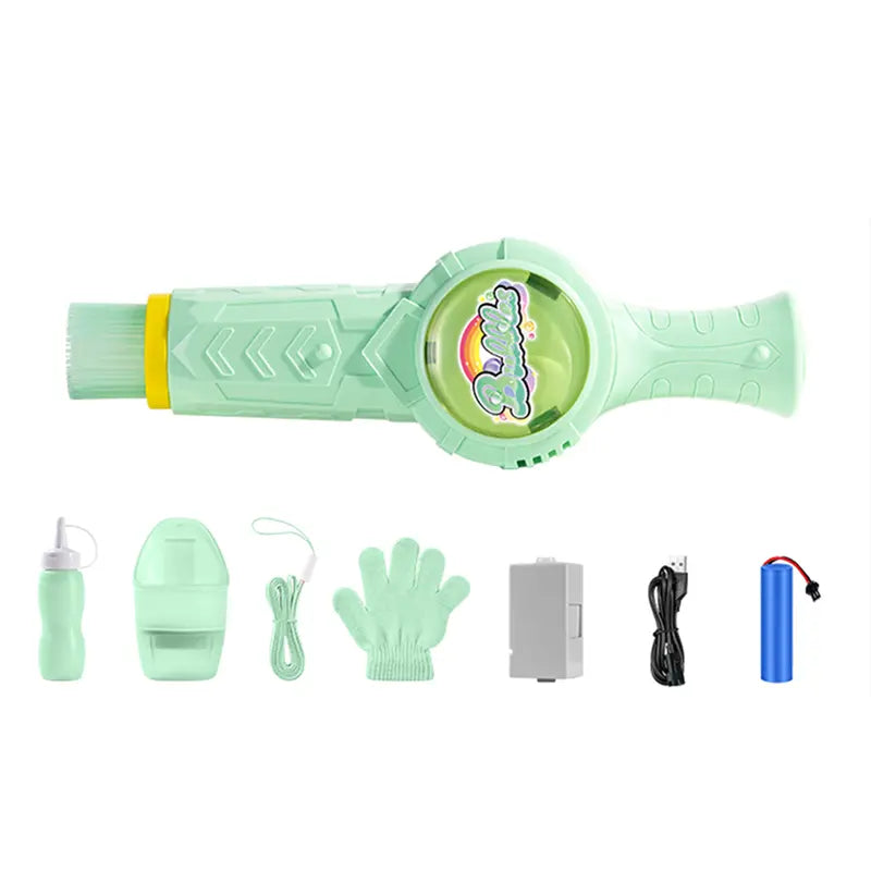 Handheld Party Bubble Maker – Elastic Spinner Wand with Colorful Smoke Effect