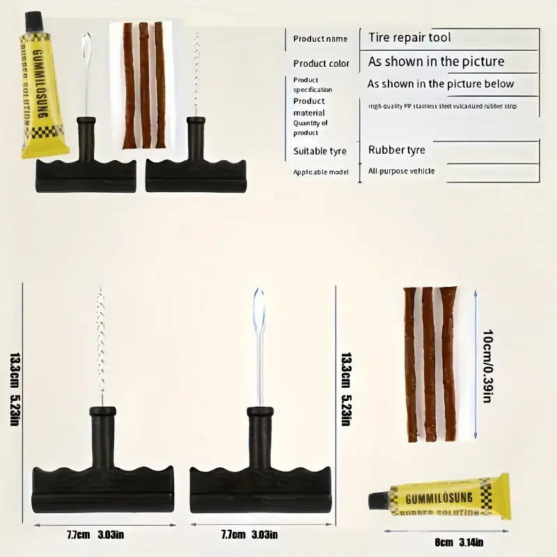 Automotive & Motorcycle Tire Repair Kit – Emergency Flat Tire Tool Set